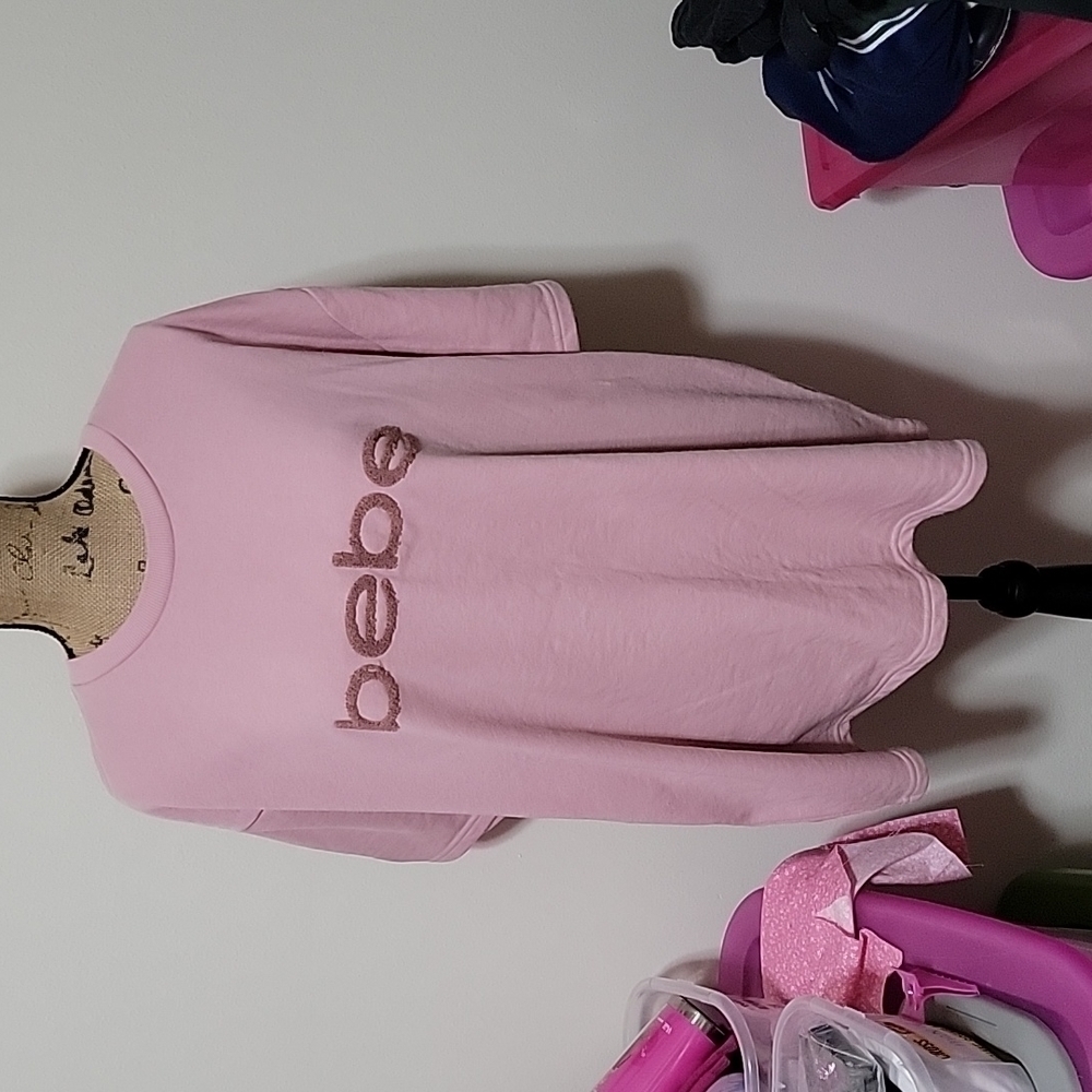 Bebe sport rose pink sweater with mesh down the back. 3xl